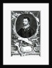 Portrait of Sir Francis Drake engraved by Jacobus Houbraken by English School
