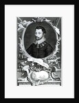 Portrait of Sir Francis Drake engraved by Jacobus Houbraken by English School