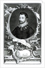 Portrait of Sir Francis Drake engraved by Jacobus Houbraken by English School
