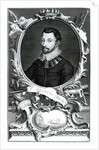 Portrait of Sir Francis Drake engraved by Jacobus Houbraken by English School
