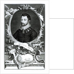 Portrait of Sir Francis Drake engraved by Jacobus Houbraken by English School
