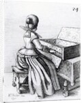 Woman Playing at a Keyboard, 1635 by Wenceslaus Hollar