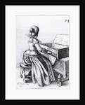 Woman Playing at a Keyboard, 1635 by Wenceslaus Hollar