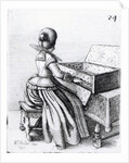 Woman Playing at a Keyboard, 1635 by Wenceslaus Hollar