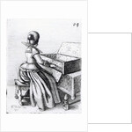 Woman Playing at a Keyboard, 1635 by Wenceslaus Hollar