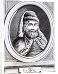 Portrait of William Caxton and his Printer's mark by English School