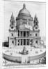 The West Prospect of St. Paul's Cathedral by English School
