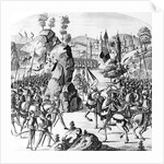 Battle at Newcastle-upon-Tyne of the King of Scotland and Matilda, Queen of England against Stephen by Scottish School