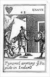 Tyrconnel Arming the Papists in Ireland, anti-catholic playing card commemorating the Glorious Revolution of 1688 by English School