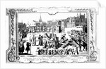 An Extensive View of the Place of Martyrdom of Bishop Ridley and Latimer at Oxford with Dr. Smith Preaching Previous to their Burning by English School