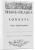 Title-page of Shakespeare's Sonnets, 1609 by English School