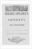 Title-page of Shakespeare's Sonnets, 1609 by English School
