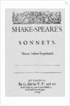 Title-page of Shakespeare's Sonnets, 1609 by English School
