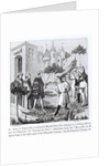 John de Mandeville taking leave of King Edward III before his departure by French School