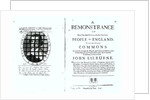 A remonstrance by the Levellers to the House of Commons regarding the imprisonment of their leader John Lilburne published 1646 by English School