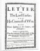 Letter to Lord Fairfax from Gerrard Winstanley on behalf of the Diggers at St. George Hill, Surrey, printed 1649 by English School