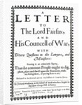 Letter to Lord Fairfax from Gerrard Winstanley on behalf of the Diggers at St. George Hill, Surrey, printed 1649 by English School