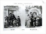 The Rival Fountains or Gin and Water by George Cruikshank