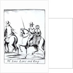 Mrs Jane Lane riding with King Charles II after the defeat at the Battle of Worcester in September 1651, published 1660 by English School
