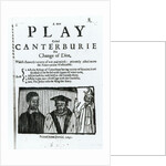 A New Play called Canterburie, 1641 by English School