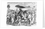 Portuguese officials in India, 1599 by Theodor de Bry