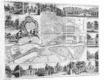 Chiswick House from plan of Chiswick, 1736 by John Rocque