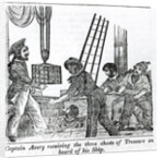 Captain Avery receiving three chests of Treasure on board of his Ship by English School