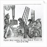 Captain Avery receiving three chests of Treasure on board of his Ship by English School