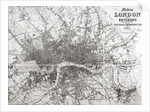 Map of Modern London and its Environs, 1845 by English School