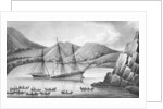 Brig Jane and Cutter Beaufoy passing through a chain of Ice Islands, 1826 by Weddell Weddell