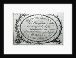 Ticket to 'Mr. Haydn's Night' in Hanover Square, 16th May 1791 by English School