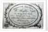 Ticket to 'Mr. Haydn's Night' in Hanover Square, 16th May 1791 by English School