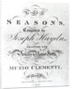 Cover of the score sheet of 'Seasons' by Joseph Haydn by English School