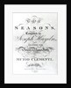 Cover of the score sheet of 'Seasons' by Joseph Haydn by English School