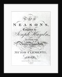 Cover of the score sheet of 'Seasons' by Joseph Haydn by English School