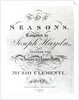 Cover of the score sheet of 'Seasons' by Joseph Haydn by English School