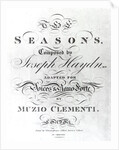 Cover of the score sheet of 'Seasons' by Joseph Haydn by English School