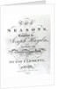 Cover of the score sheet of 'Seasons' by Joseph Haydn by English School