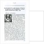 Royal Speech to both Houses of Parliament, 2nd May 1745 by English School