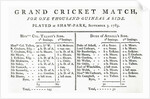Result of first cricket match played in Scotland, 1785 by English School