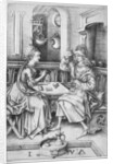 Couple playing cards c.1500 by Israhel van the younger Meckenem