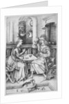 Couple playing cards c.1500 by Israhel van the younger Meckenem