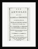 Titlepage of 'New Articles of the Game of Cricket', 1774 by English School