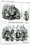Cartoons featuring William Marcy 'Boss' Tweed, James Ingersoll and George Miller by Thomas Nast