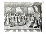 The Viceroy of Canton giving an audience to Commodore Anson from 'George Anson's Voyage around the World in the years 1740-1744' by English School