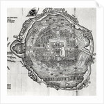 Map of Tenochtitlan from 'Praeclara Ferdinandi Cortesii de Nova Maris Oceani Hispania Narrati' by German School