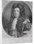 Portrait of Sidney Godolphin 1st Earl of Godolphin engraved and published by John Smith 1707 by Godfrey Kneller