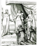 Charles I being given the sceptre and crown by French School