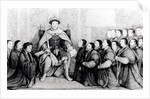 Henry VIII bestowing the charter on the Barber Surgeons by English School