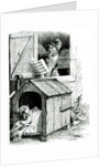 Dog sleeping and cockerel singing, from J. Thomson's 'Public and Private Life of Animals' by English School